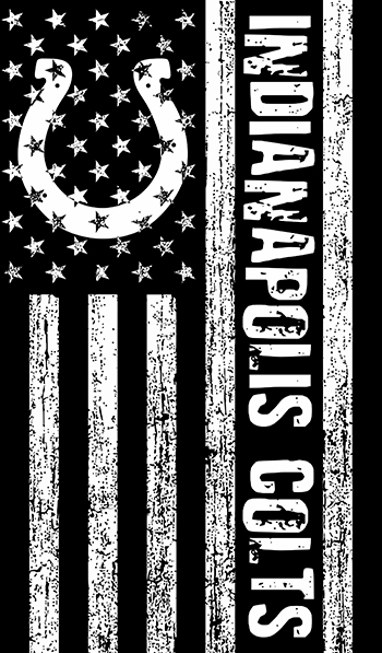 Indianapolis Colts Black And White American Flag logo vinyl decal